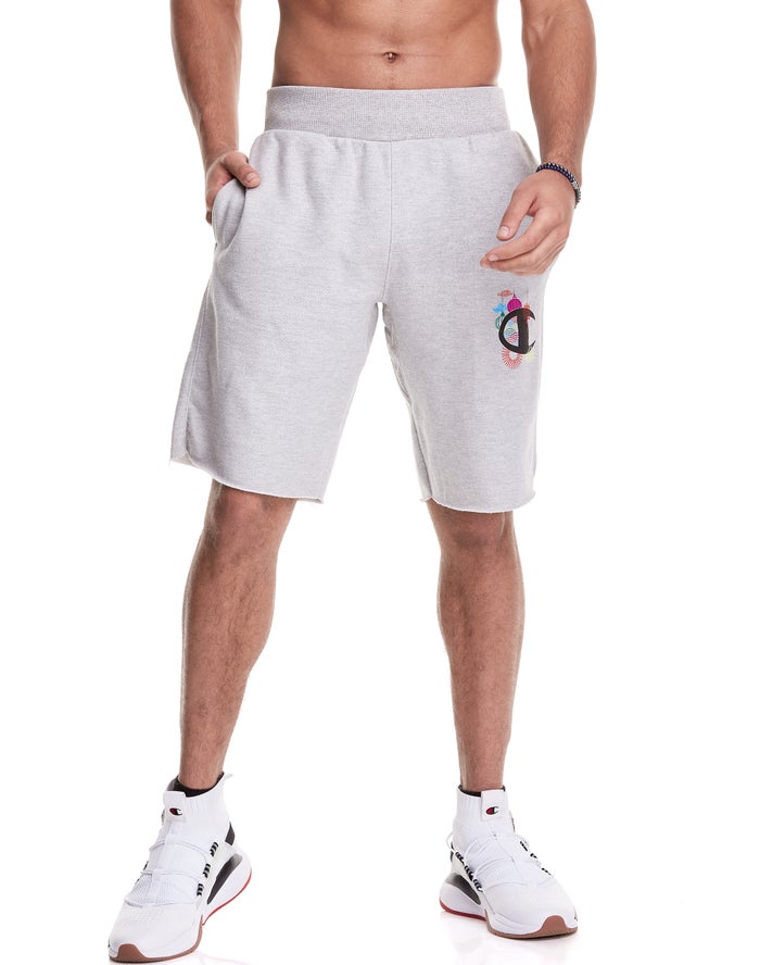 Champion Reverse Weave Cut-Off Lunar C With Lanterns Erkek Şort Gri ( VGFTPX398 )